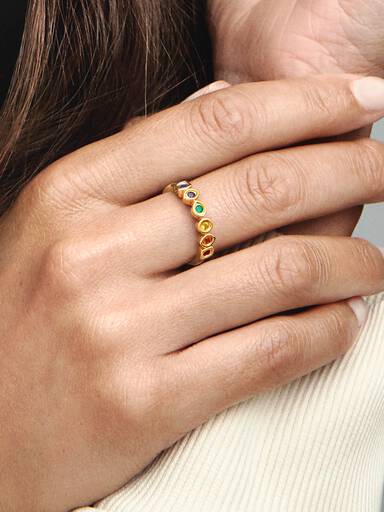 Bague Infinity Aura à perles multicolores