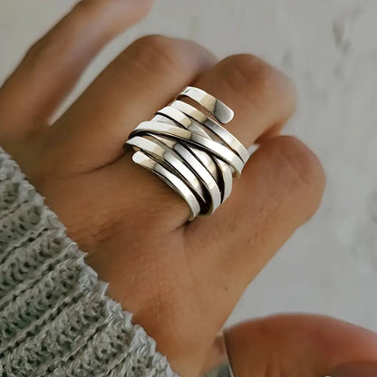 Bliss – Bague Argentée Vintage à Épaisseur Marquée