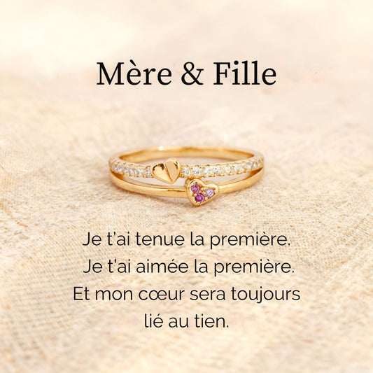 Élina™ | Bague Cœurs Liés Mère & Fille