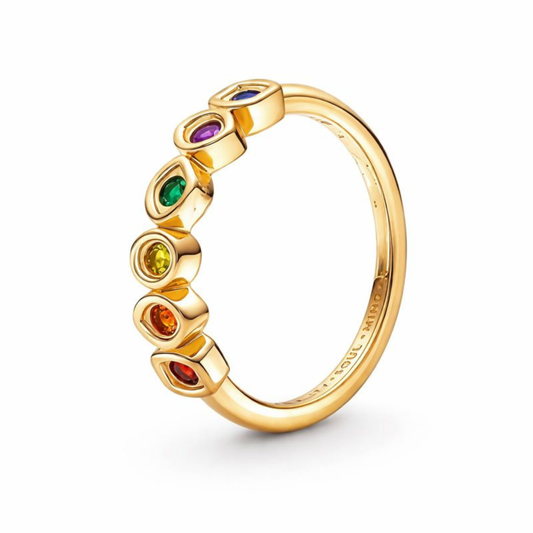 Bague Infinity Aura à perles multicolores