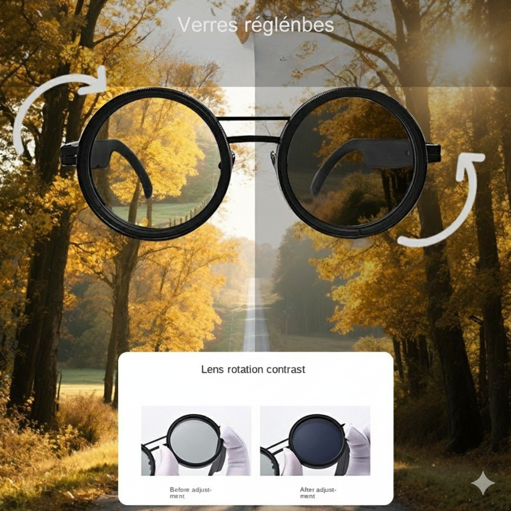 FlexVision™ | Lunettes de soleil noires ajustables unisexe (1+1 gratuit aujourd'hui)
